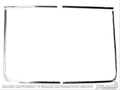 Scott Drake Rear Window Moldings C9ZZ-6342404 Molding, Position, Stainless Steel, Polished, Ford, Set