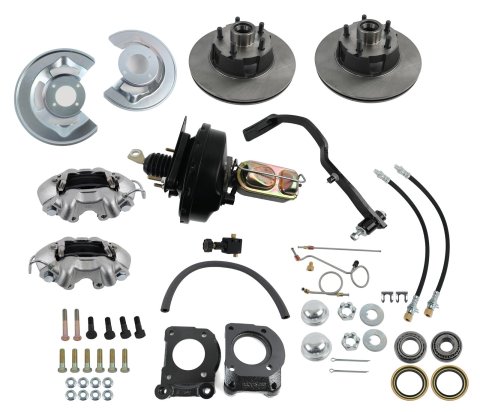 Scott Drake Disc Brake Conversion Kits DBC-A121-1-R Brakes, Conversion, Front, Power, Solid Surface Rotors, Calipers, Master Cylinder, Booster, Ford, Kit