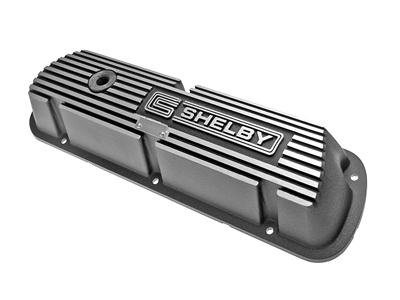 Scott Drake Classic Aluminum Valve Covers 6A582-S Covers, Classic, Shelby Top Style, Black Wrinkle, Ford, Small Block Windsor, Pair