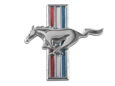 Scott Drake Emblems C5ZZ-16229-B Emblem, Driver Side Fender, Chrome/Red/White/Blue, Running Pony Logo, Ford, Each thumbnail 1