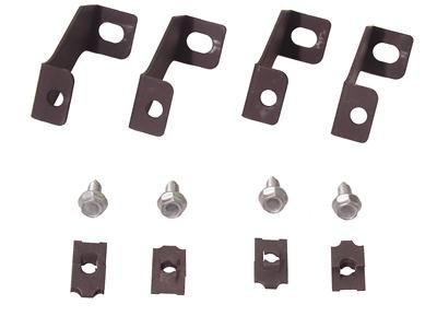 Scott Drake Fan Shroud Brackets C3DZ-8149-3 Brackets, Bolt-on, Steel, Black, Ford, Kit