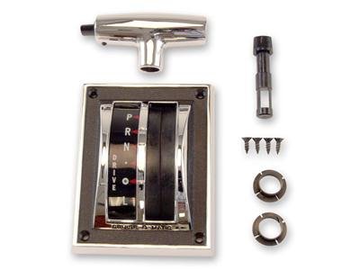 Scott Drake Shifter Bezel and Knob Kits KIT-TRN-1 Automatic Dress-Up Kit, Zinc Bezel, Black Chrome, Chrome Knob, Ford, Kit
