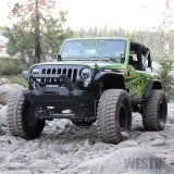 Westin WJ2 Stubby Front Bumpers for 2007-2017 WRANGLER, 2018 WRANGLER JK - 59-80025 Bumper, Stubby, Fabricated, Steel, Black Textured Powdercoated, Winch Mount, Front, Jeep, Each thumbnail 1