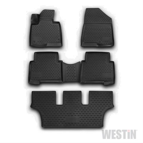 Westin Profile Floor Liners 74-17-51043 Mats, Liners, Front/Second/Third Seat, Rubberized Polymer, Black, Logo, for Hyundai, Set