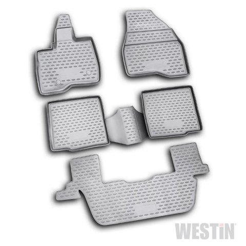 Westin Profile Floor Liners 74-12-51017 Mats, Liners, Front/Second/Third Seat, Rubberized Polymer, Black, Logo, Ford, Set
