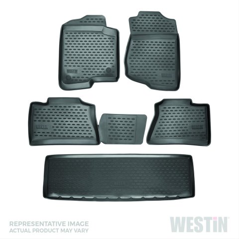 Westin Profile Floor Liners 74-30-51013 Mats, Liners, Front/Second/Third Seat, Rubberized Polymer, Black, Logo, for Nissan, Set