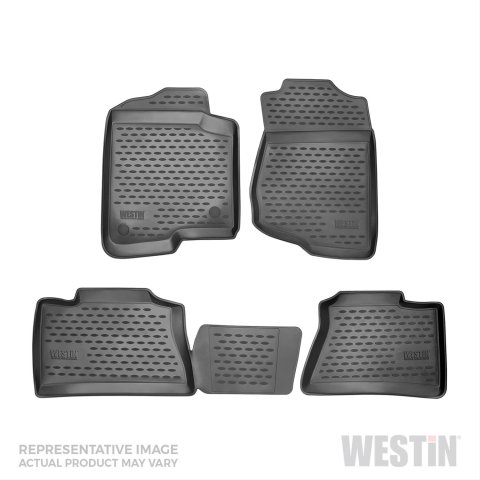 Westin Profile Floor Liners 74-41-41016 Mats, Liners, Front/Second/Third Seat, Rubberized Polymer, Black, Logo, Toyota, Set
