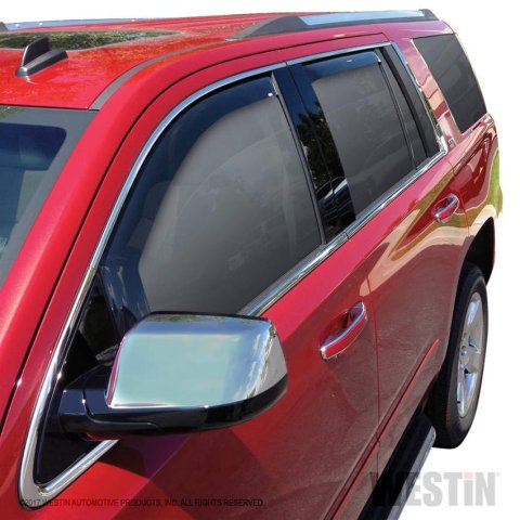 Westin In-Channel Wind Deflectors 72-39419 Side Window Visors, In-Channel, Front and Rear, , Snap-in, Acrylic, Smoke, Cadillac, Chevrolet, GMC, Set of 4