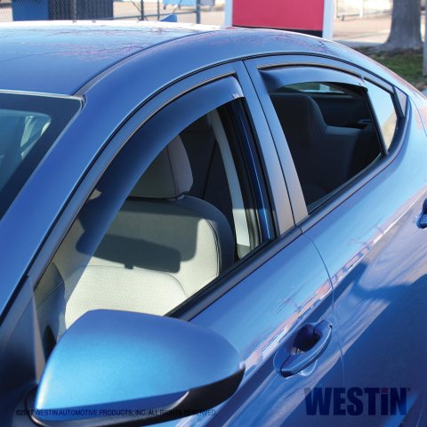 Westin In-Channel Wind Deflectors 72-43489 Side Window Visors, In-Channel, Front and Rear, , Snap-in, Acrylic, Smoke, Hyundai, Set of 4