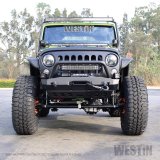 Westin WJ2 Stubby Front Bumpers 59-80015 Bumper, Stubby, Fabricated, Steel, Black Textured Powdercoated, Winch Mount, Bull Bar, Front, Jeep, Each thumbnail 1