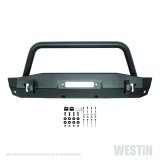 Westin WJ2 Stubby Front Bumpers 59-80015 Bumper, Stubby, Fabricated, Steel, Black Textured Powdercoated, Winch Mount, Bull Bar, Front, Jeep, Each thumbnail 4