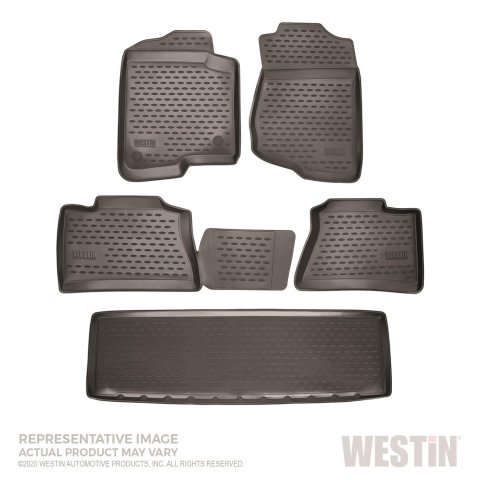 Westin Profile Floor Liners 74-15-51031 Mats, Liners, Front/Second/Third Seats, Rubberized Polymer, Black, Logo, for us on Honda®, Set thumbnail 5
