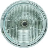 BikeMaster Side Mount Headlights 152455 Headlight, Round, H4, Clear Patterned Lens, Black Steel Housing, 7 in. Diameter, Universal, Each thumbnail 8