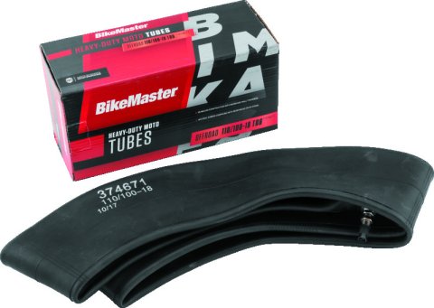 BikeMaster Heavy-Duty Tire Tubes 374671 Tube, Heavy-Duty, 110/100-18, Natural Rubber, Centered Straight Metal Pull-Through Valve Stem, Each thumbnail 2