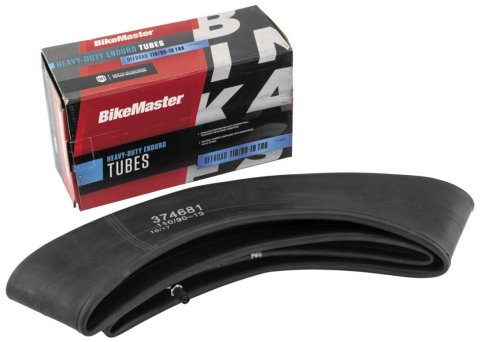 BikeMaster Heavy-Duty Enduro Tire Tubes 374681 Tube, Tube, Natural Rubber, 110/90-19 Size, Centered Bolt-on Straight Metal Stem, TR6, Each