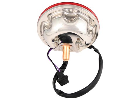 Brothers Trucks Taillight Assemblies TLC72SS Assemblies, OEM Style Replacement, Incandescent/Halogen, Round, Red Lens, Polished Housing, Left or Right, Stepside Only, Chevy, GMC, Each