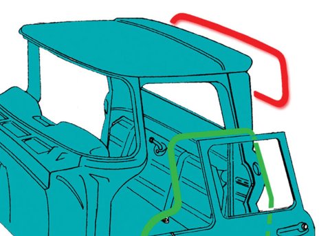 Brothers Trucks Weatherstrip Seals RWG66BB Seals, Rear Windshield Position, Fits Models Equipped with A Large Rear Window, Chevrolet, GMC, Each