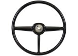 Brothers Trucks Steering Wheels STR4753 Wheels, 3-spoke, Black Plastic Grip and Spokes, Stock Diameter, Chevrolet, GMC, Each thumbnail 1