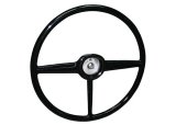 Brothers Trucks Steering Wheels STR4753 Wheels, 3-spoke, Black Plastic Grip and Spokes, Stock Diameter, Chevrolet, GMC, Each thumbnail 2