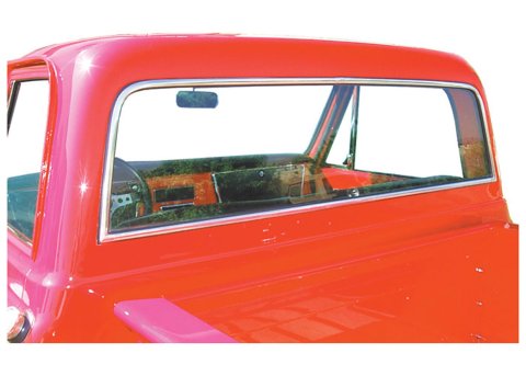 Brothers Trucks Window Trim Moldings 6772 67-72 STAINLESS REAR WINDOW TRIM SET