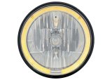 Brothers Trucks Headlight Assemblies EHL80HLAMBER 47-80 EURO CRYSTALLIGHT-7"-W/LED LIGHT thumbnail 1