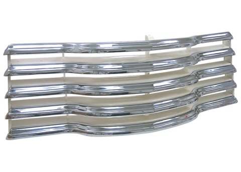 Brothers Trucks Grilles GRL7304 and Grille Inserts, Complete Grille Type, Stock Style, Main Grille Position, Steel, Chrome, Cream Insert, Chevrolet, Each