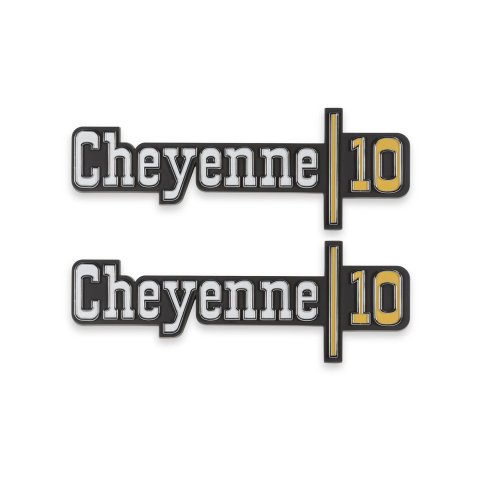 Brothers Trucks Emblems 04-537 Emblem, 1973-1974 C/K Cheyenne10 Fndr Emblm Pair