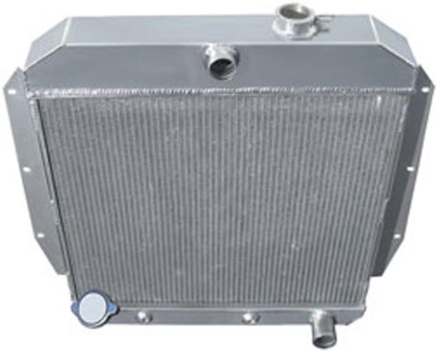 Brothers Trucks Aluminum Radiators ALR59C3 Radiators, Downflow, 3-row, Aluminum, Natural, Center Upper Inlet, Transmission Cooler, Chevrolet, GMC, Each