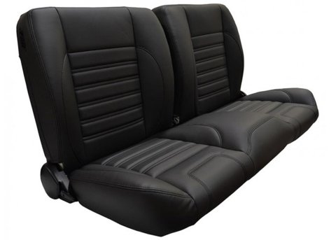 Brothers Trucks Sport Pro-Classic Split-Back Black Vinyl Bench Seat QSBNH59BLACK Bucket and Seats, Bench, Tubular Steel Frame, Reclining, High Density Foam, Vinyl, Black, Stitching, Chevy, GMC, Each thumbnail 5
