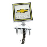 Brothers Trucks Hood Ornaments 04-543 Ornament, Chevrolet Bowtie, Silver/Yellow, Diecast, Stock Mounting, Chevy, GMC, Each thumbnail 1