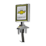 Brothers Trucks Hood Ornaments 04-543 Ornament, Chevrolet Bowtie, Silver/Yellow, Diecast, Stock Mounting, Chevy, GMC, Each thumbnail 2