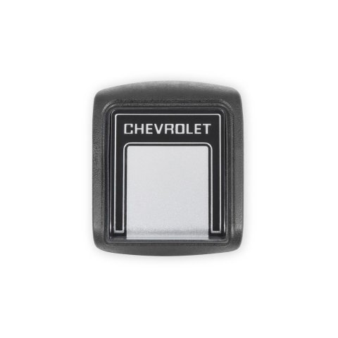 Brothers Trucks Horn Buttons 05-131 Button, Chevrolet Script, Vinyl Wrapped, Silver, Chevy, Each