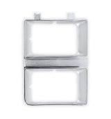 Brothers Trucks Headlight Bezels 04-330 Door, Passenger Side, Models with Quad Headlights, Plastic, Argent/Chrome, Chevy, GMC, Each thumbnail 5