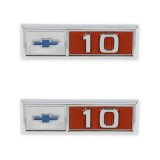 Brothers Trucks Emblems 04-570 Emblems, Fender, Chrome/Red/Blue, 10 Logo, Chevy, Pair thumbnail 2