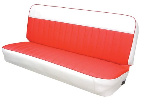 Brothers Trucks Custom Seat Covers UP66V00RED Upholstery, Covers, Bench Type, Vinyl, Red/White, Houndstooth Grain, Instructions, Hog Rings, Hog Ring Pliers, Chevrolet, GMC, Kit
