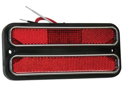 Brothers Trucks Side Marker Light Assemblies SMLD72R Assemblies, LED Lens Style, Rectangular, Red Lens, Left or Right Side, Chevrolet, GMC, Each thumbnail 1