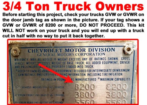 Brothers Trucks Long-to-Short Bed Conversion Kits LTSC38784-87 Frame Rails, Conversion, Long to Short, Steel, Natural, Chevy, GMC, 84-87, Kit thumbnail 1