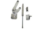 Brothers Trucks Billet Hood Hinges BHH54PL Hinges, Billet, Aftermarket Style, Aluminum, Polished, Stainless Steel Strut Included, Left Side/Right Side, Chevrolet, GMC, Pair thumbnail 1