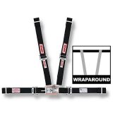 Simpson Quarter Midget Latch & Link 5-Point Harness 29025BK Harness, Midget, Complete, Latch, Wraparound, Roll Bar Mount, Black, Each thumbnail 2