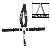 Simpson Camlock 5-Point Harness 29116BK Harness, Complete, Camlock, U-Type Shoulder, Wraparound, Roll Bar Mount, Black, Each thumbnail 1