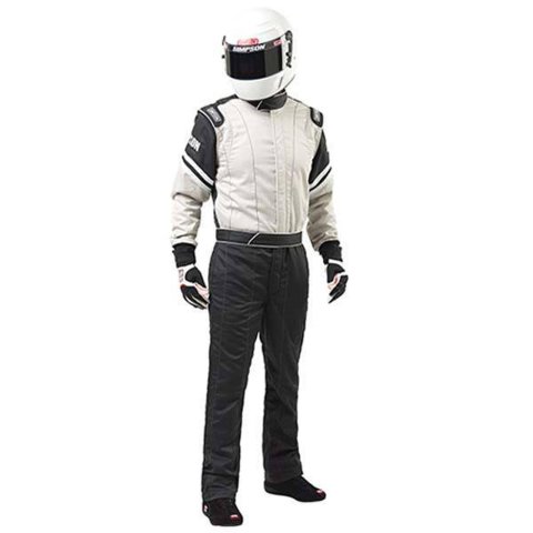 Simpson Legend II Series Racing Suits L205371 Driving Suit, One-Piece, Double Layer, Cotton, Black/Gray, Large, Each