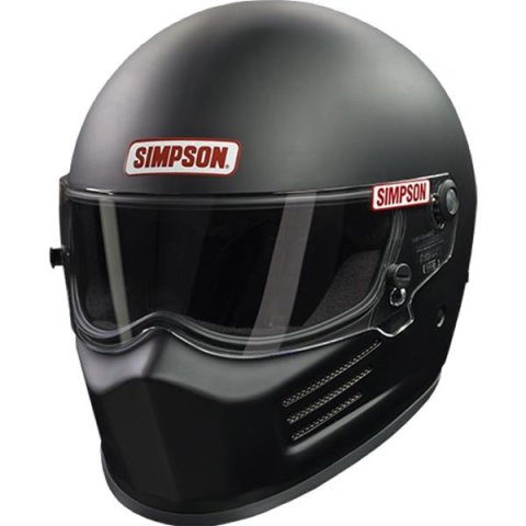 Simpson Bandit Series Helmets 7200008 Helmet, Bandit, Full Face, Black, Matte Finish, Snell SA2020, X-Small, Each