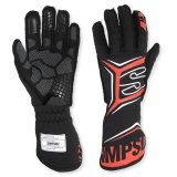 Simpson Magnata Racing Gloves MGZR Driving Gloves, Gloves, One Layer, Nomex®, Black/Red, FIA 8856-2018, SFI 3.5/5, 2X-Large, Pair thumbnail 1