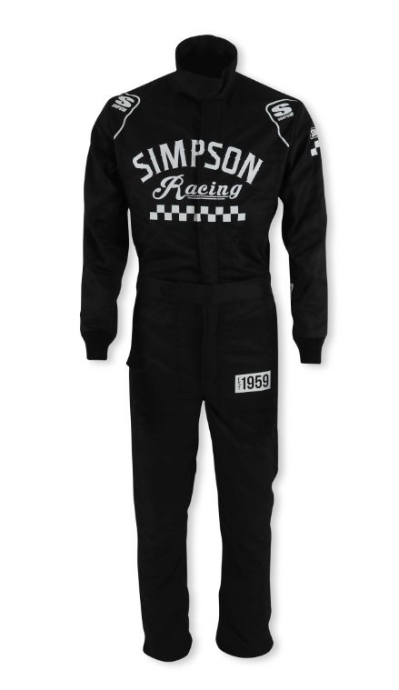 Simpson Checkers Racing Suits CK02121 Driving Suit, Checkers, One-piece, Double Layer, Nomex, Black/White, SFI 3.2A/5, Men's Small, Each thumbnail 9