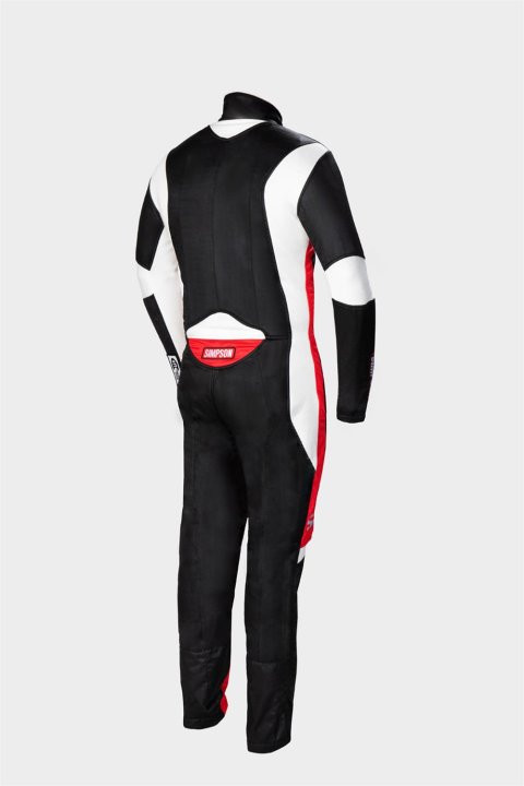Simpson Supercoil Racing Suits SC02401 Driving Suit, Supercoil, One-piece, Double Layer, Nomex, Black/White/Red, SFI 3.2A/5, Men's X-Large, Each