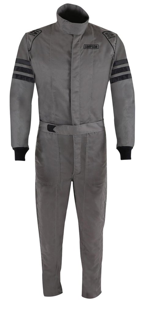 Simpson Racing Classic SFI-5 Driving Suits C405511 Suits, SFI, Men's 2X- Large, Two Layer, One-Piece, Nomex, Gray, SFI 3.2A/15, Each thumbnail 1