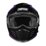 Simpson Ghost Bandit Limited Edition Royal Series Helmets GBDROYMD Helmet, Bandit, Edition, Royal, Full Face, Polyester Liner, While/Black/Purple, Clear Visor, Medium, Each thumbnail 5