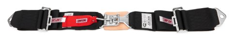 Simpson Latch & Link Lap Belts 2-Point Harness 29004BK Harness, Belt, Latch, Bolt-In, Floor Mount, Black, Each thumbnail 1