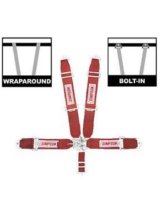 Simpson Latch & Link 5-Point Harness 29043R Harness, Complete, Latch, Individual-Type, Bolt-In, Wraparound, Roll Bar Mount, Red, Each thumbnail 1