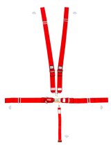 Simpson Latch & Link 5-Point Harness 29043R Harness, Complete, Latch, Individual-Type, Bolt-In, Wraparound, Roll Bar Mount, Red, Each thumbnail 2